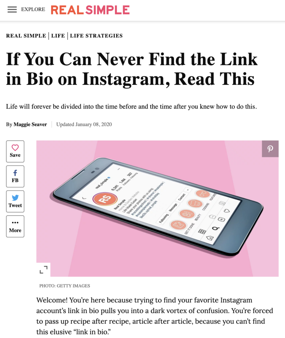 "Link in Bio" shows Instagram's True Colors